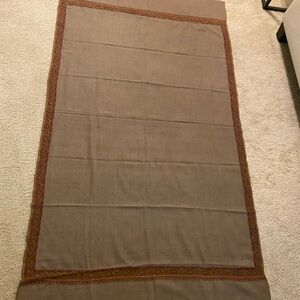 Brand New Elegant Pashmina Brown with Embroidery Wool Shawl Made in Kashmir